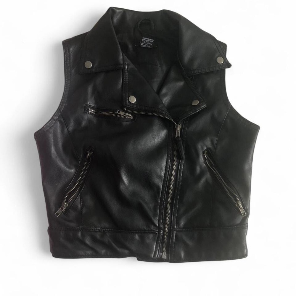 Paper Tee Black Faux Leather Vest